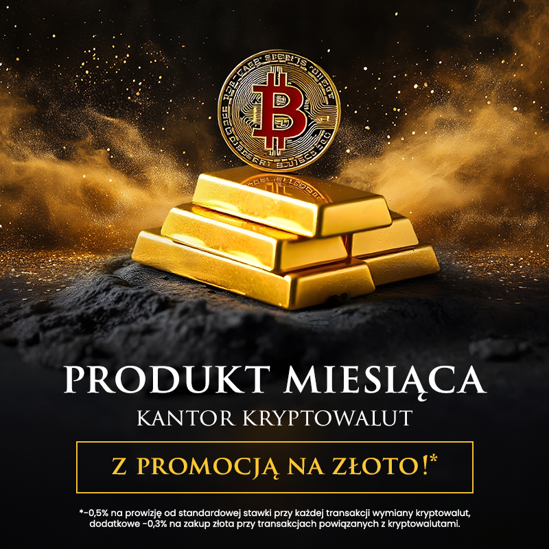 Kantor kryptowalut z promocją na złoto